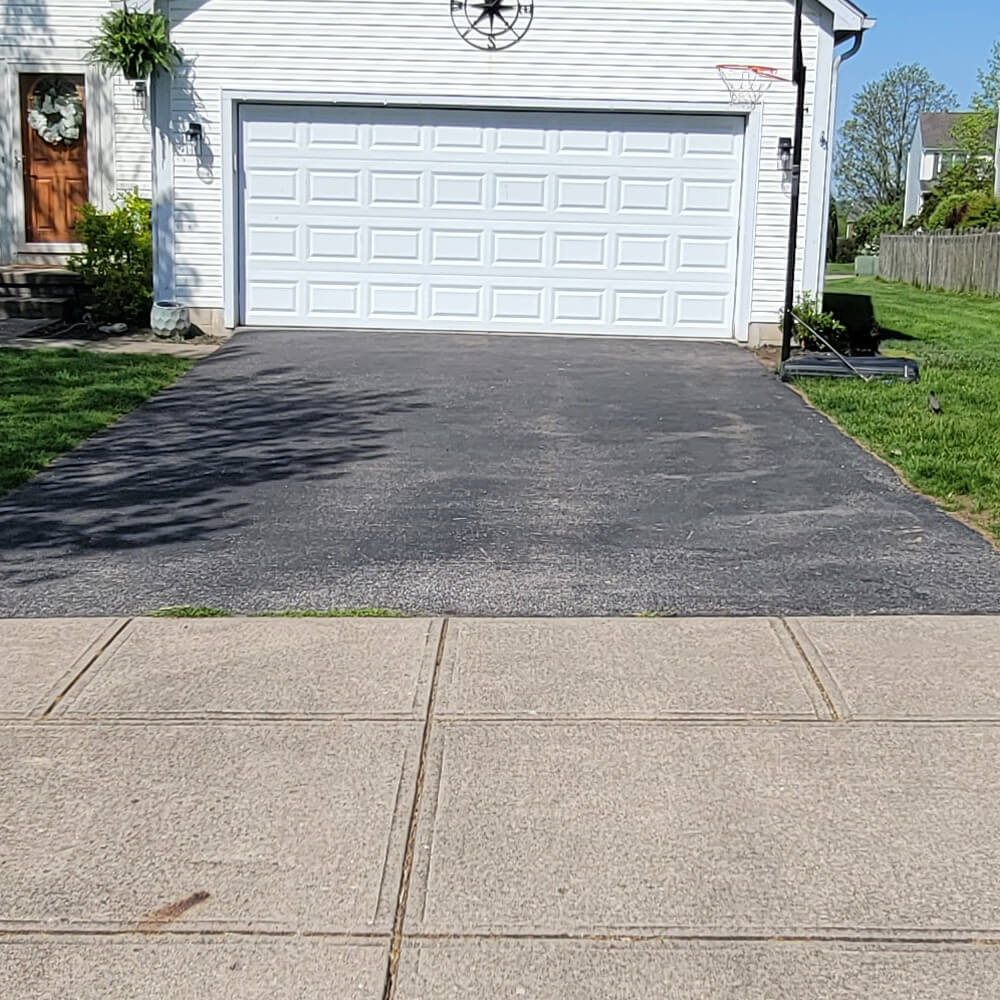 Driveway after pressure washing